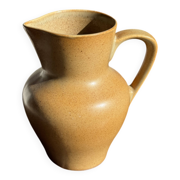 Grande carafe boule en grès orange H20