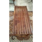 Bench on wooden slats