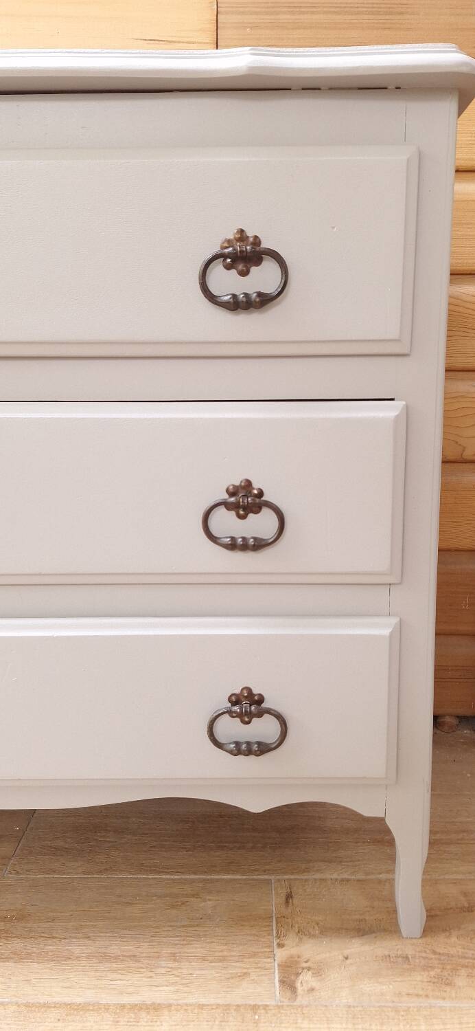 Commode vintage relookée gris