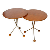 Vintage Scandinavian Pedestal Tables Albert Larsson Edition Alberts Tibro 1950 1960