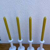 Set of 4 white ceramic candle holders
