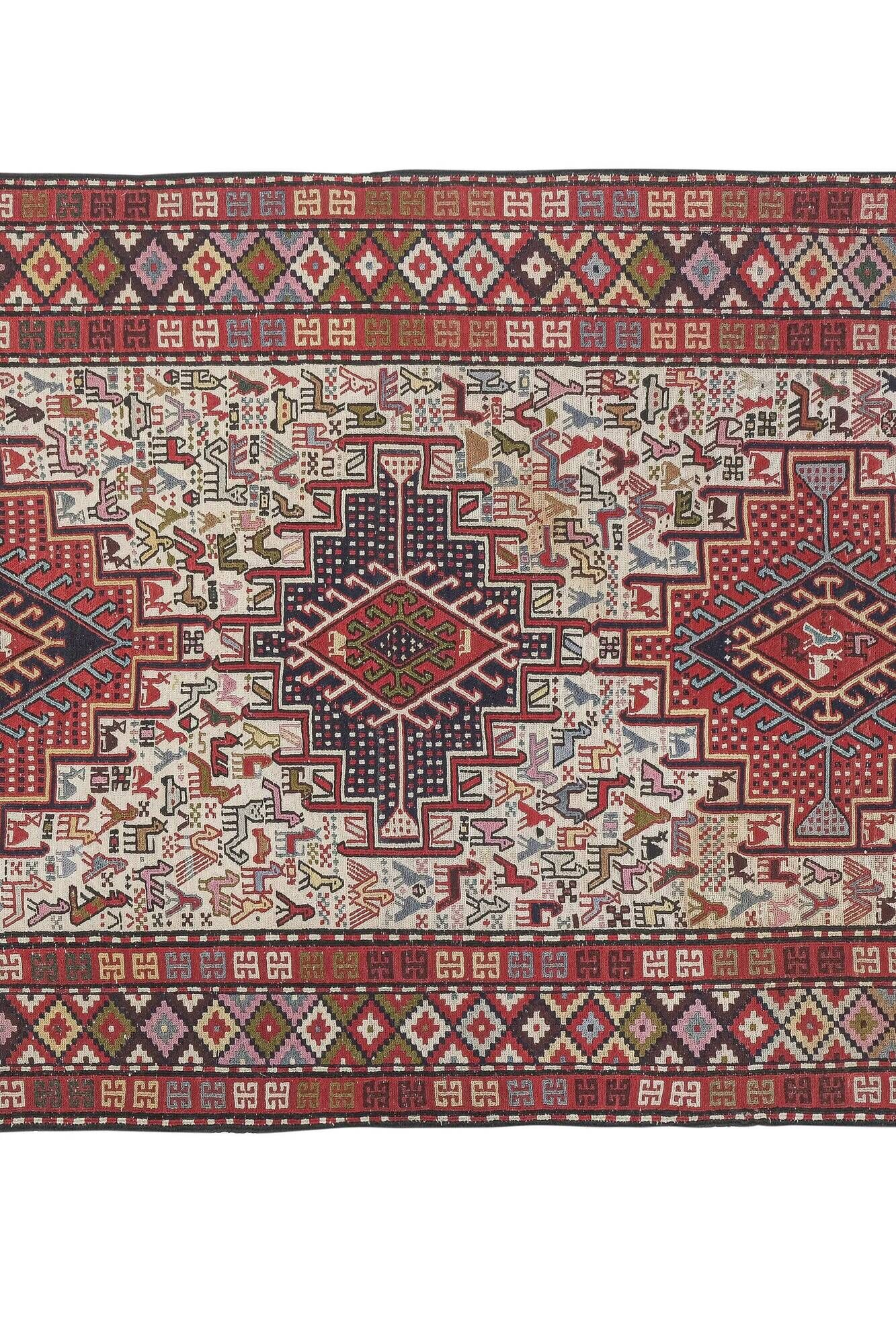 Vintage handmade Turkish rug 120x193 cm