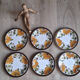 Set 6 assiettes dessert Boch Paradisio 1966