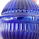 HARDEN fireplace fire extinguishing grenade in fluted blue glass, marked "Star". Rare decoration