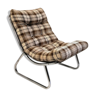 Retro Vintage Mid Century Peter Hoyte Chrome Sling Lounge Chair