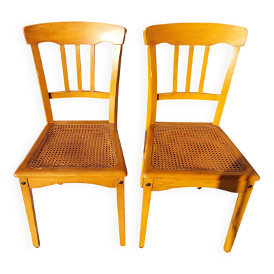 Paire de chaises Stella, cannées