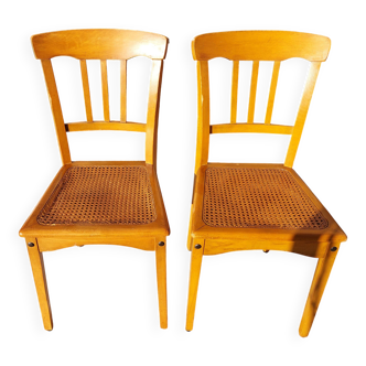 Stella chair pair, caned