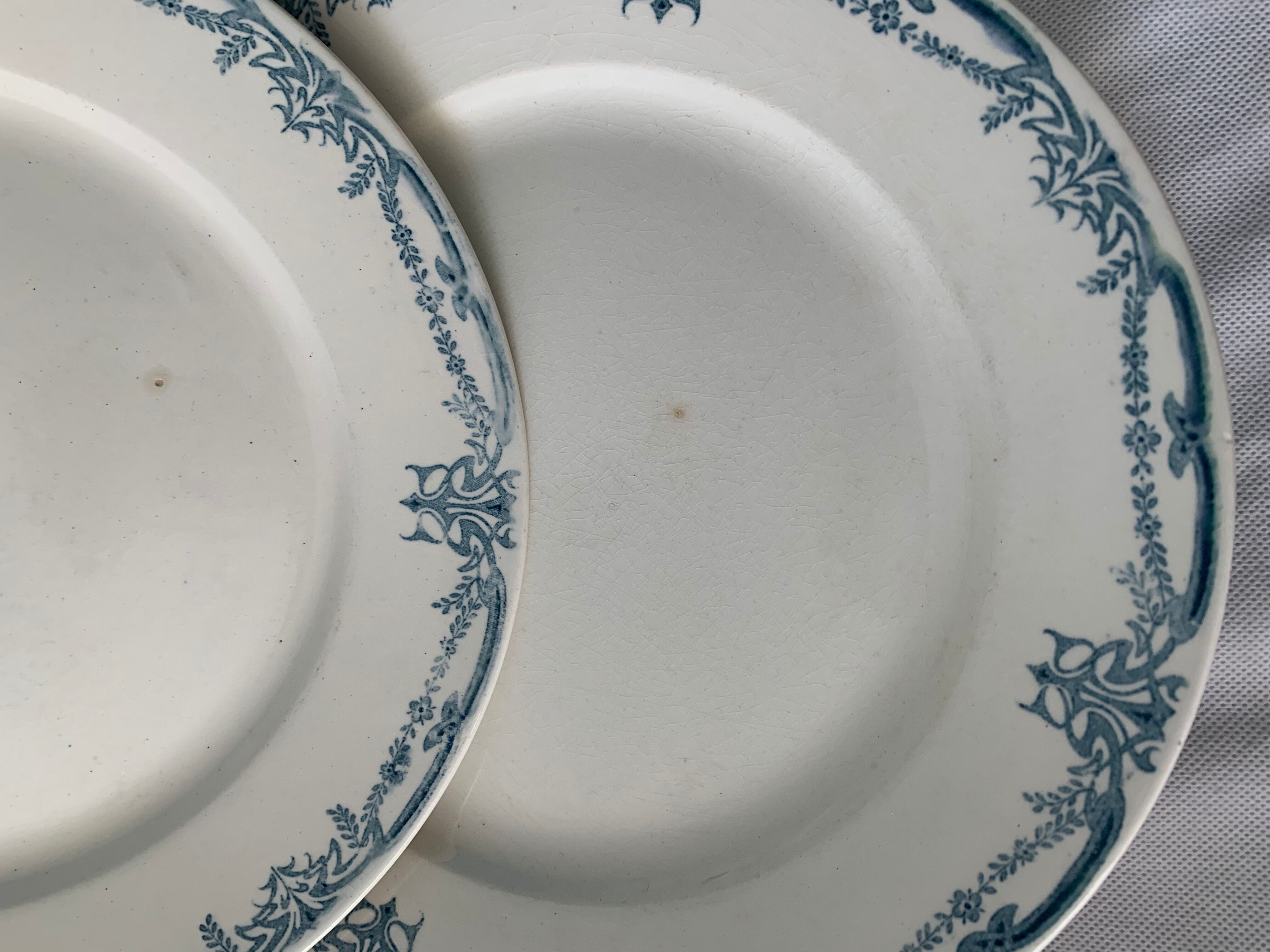 Service 20 plates and 3 dishes blue earthenware Vaucluse U-C Sarreguemines Digoin