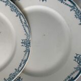 Service 20 plates and 3 dishes blue earthenware Vaucluse U-C Sarreguemines Digoin