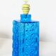 Vintage 1960s table lamp in azure blue pressed glass for Orref.