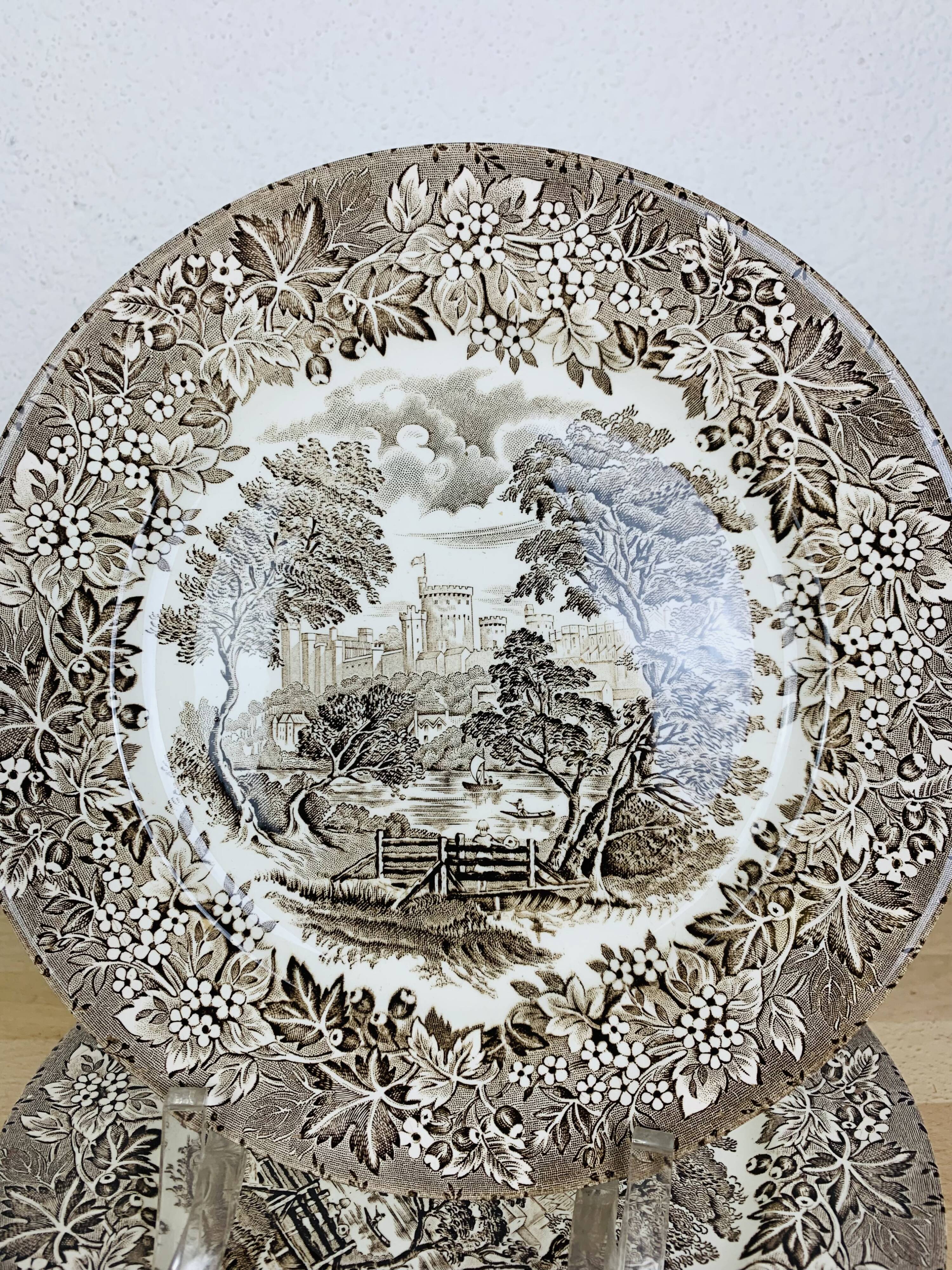 8 plates ironstone brown ironstone iron earth