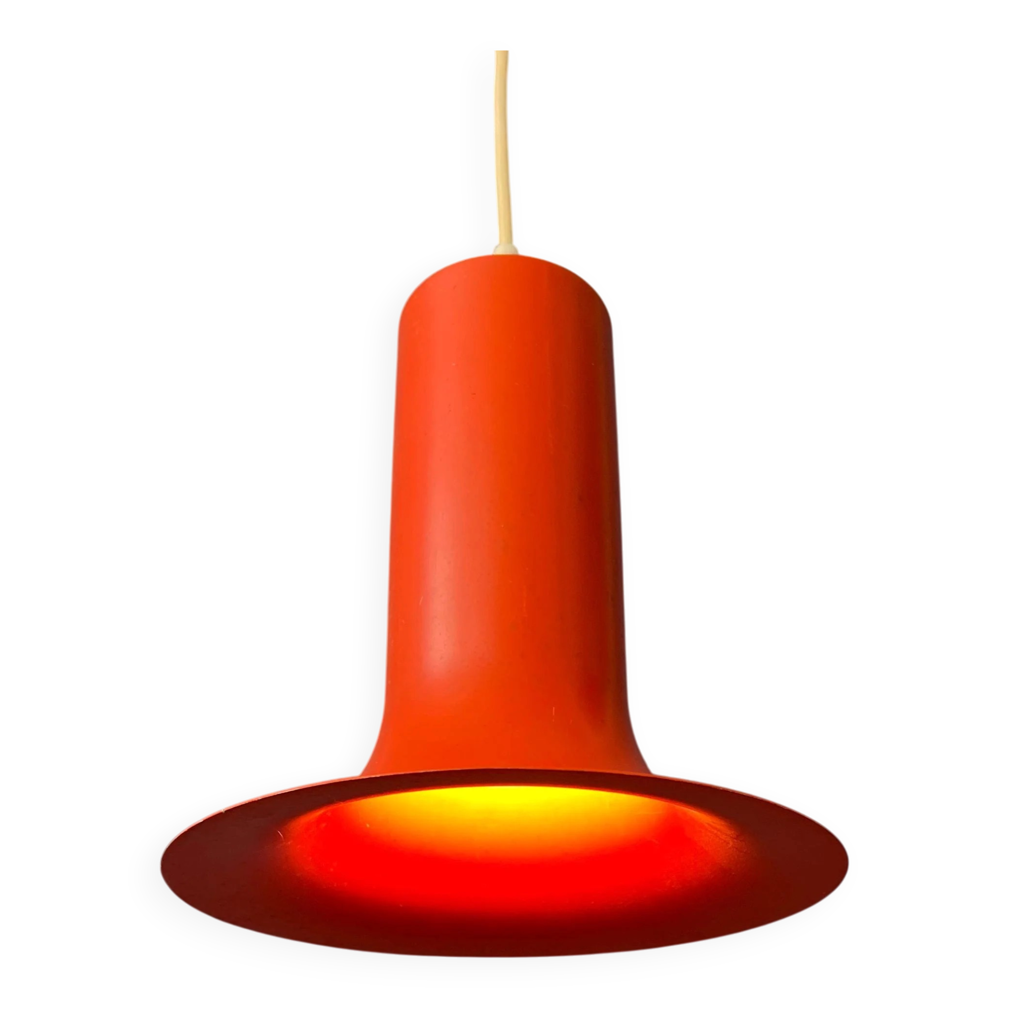 Vintage orange cone-shaped Raak suspension