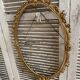 Antique Oval Mirror Frame Pediment Knot Louis XV Style Gilt Bronze