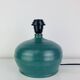 Ceramic green/blue globe lamp, rattan shade, vintage