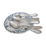 6 silver-plated metal tablespoons