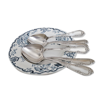 6 silver-plated metal tablespoons