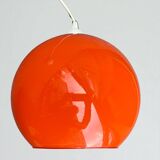 Suspension en opaline orange ronde Space Age, 1970