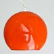 Round pendant light in orange opaline glass, vintage 1970s - Space Age