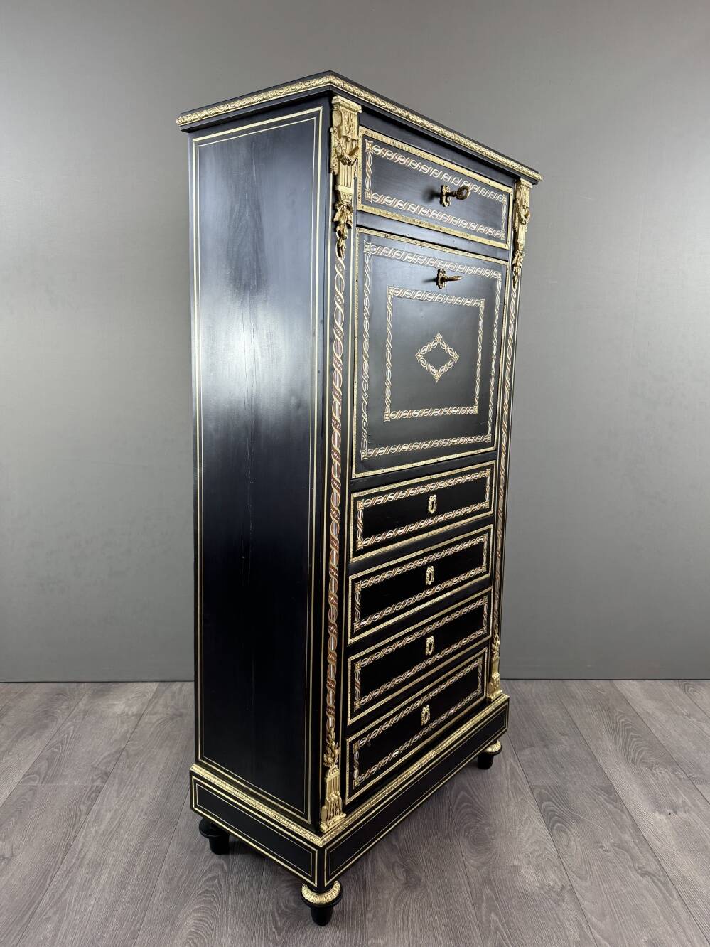 Boulle Style Secretary, Napoleon III Period