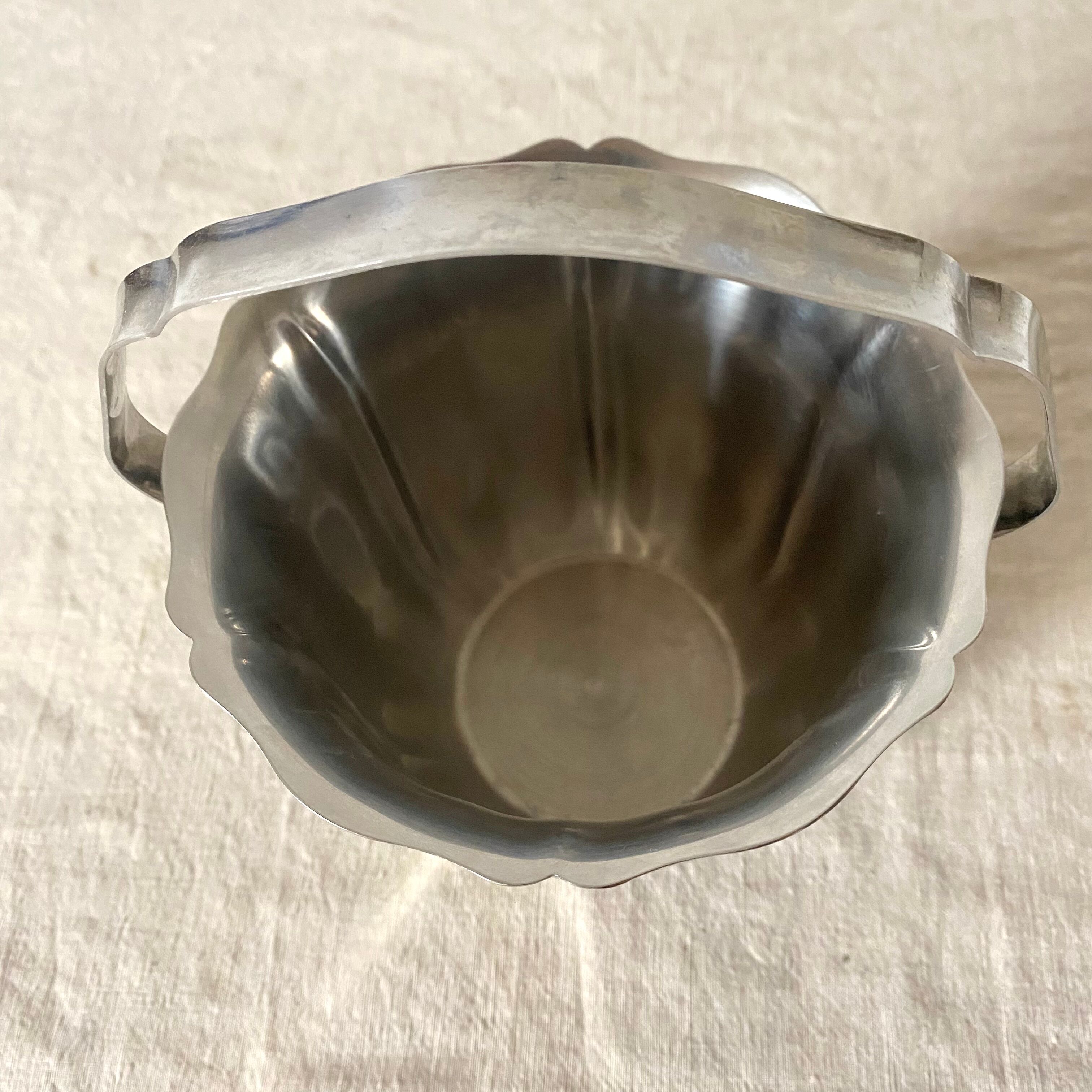 Ice bucket Guy Degrenne stainless steel 80s