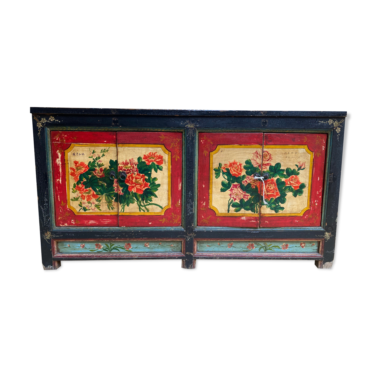 Coffre storage patinated wood Mongole late 19th