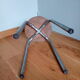 Tabouret métal chromé et bois