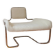 Fauteuil en laine bouclette écrue et inox