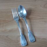 Christofle silver-plated fork and soup spoon