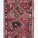 Red Cream Tribal Turkish Runner Rug 88x311Cm SK 18885