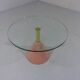 Pink natural stone & glass side table 1980’s Italy