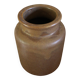 Vintage Matte Brown Stoneware Vase Pot