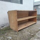 Old TV cabinet shelf low workshop shelf vintage raw fir rustic style