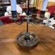Silver-plated metal base bouillotte lamp