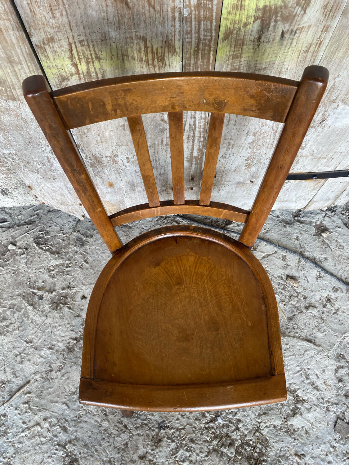 Vintage Luterma Bistro Chair Wood Thermoformed Seat #D801