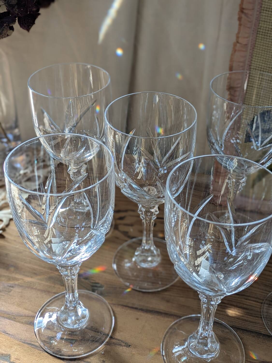 Crystal footed glasses