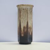 Vintage hexagonal brown vase