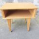 Vintage wood and rattan bedside table