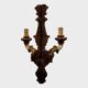 Paire d'appliques Louis XV en bois sculpté et polychrome – XIXe