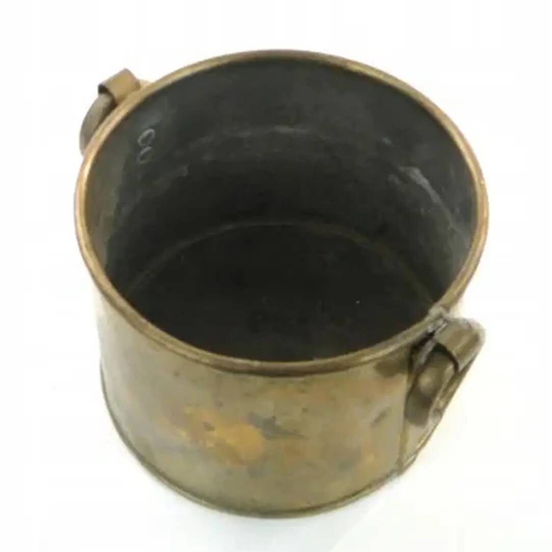 Art Deco flowerpot holder, grained pewter, Poland, 1970s