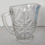 Vintage 1960s thick glass carafe pitcher