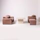 Postmodern travertine stone coffe table, Italy, 1980s