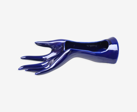 Vase pour l'ikebana en porcelaine bleue, années 70