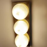 3 vintage limburg sconces, bronze gilded with fine gold, glass