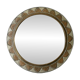 Large round Moroccan mirror in chiseled brass and copper, 1970s-1980s
