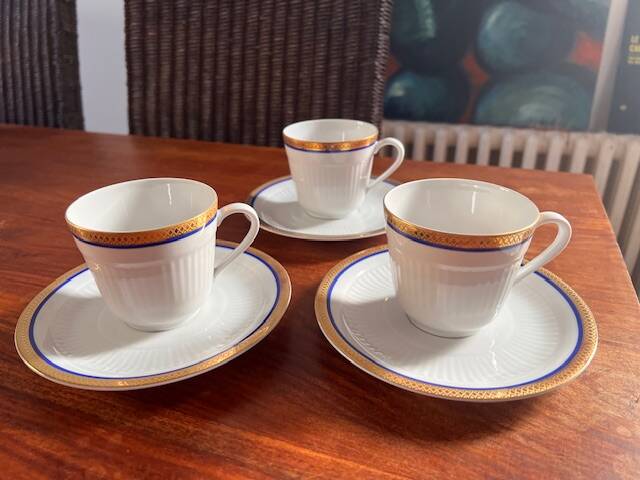 Bavarian porcelain coffee or tea trio service