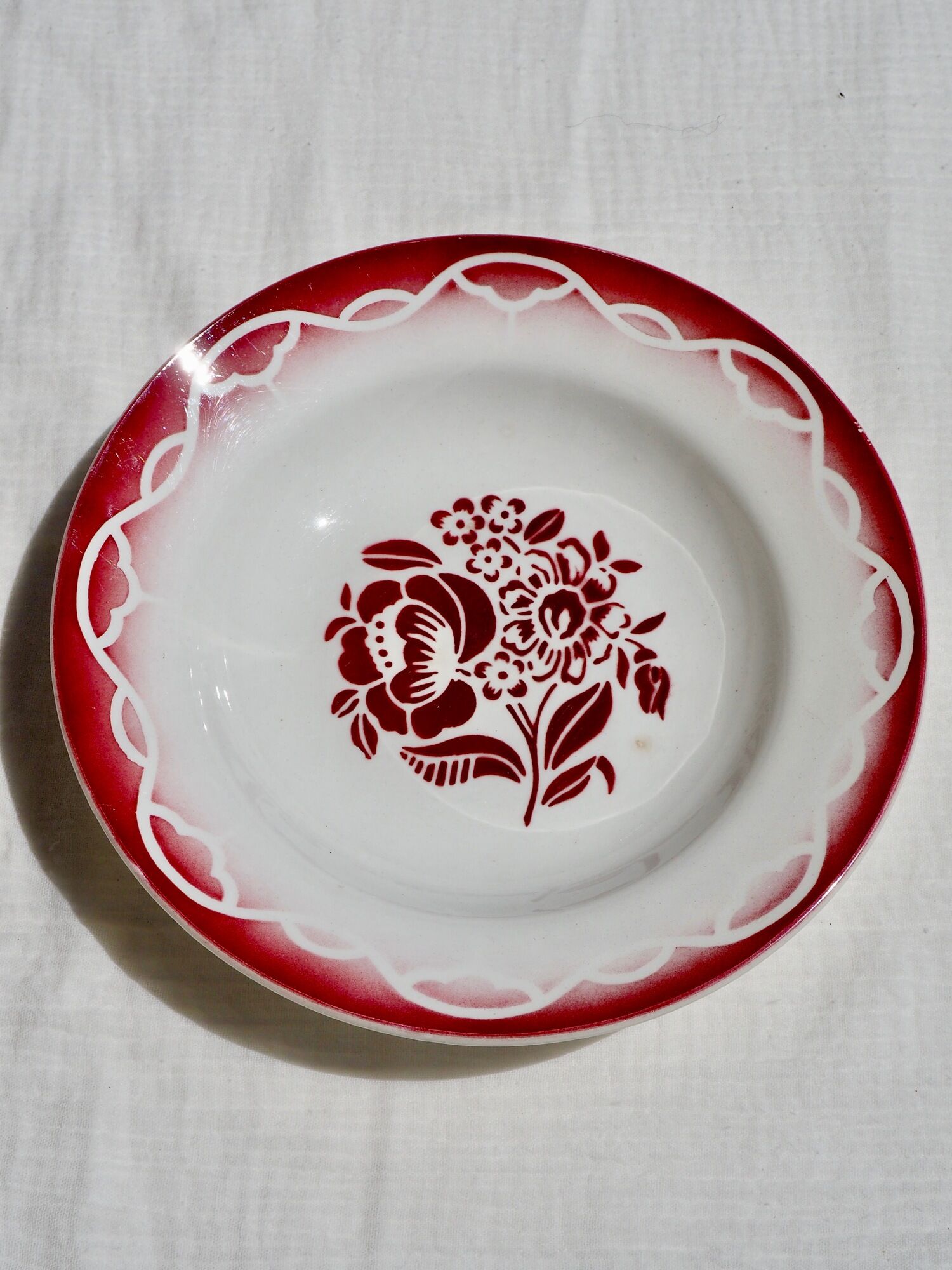 Set of 6 hollow plates Terre de Fer, model "Odette", Digoin Sarreguemines