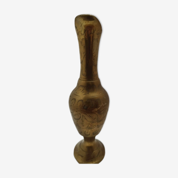 Engraved brass pitcher