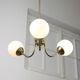 Italian Mid-century Brass and Opaline Glass Chandelier