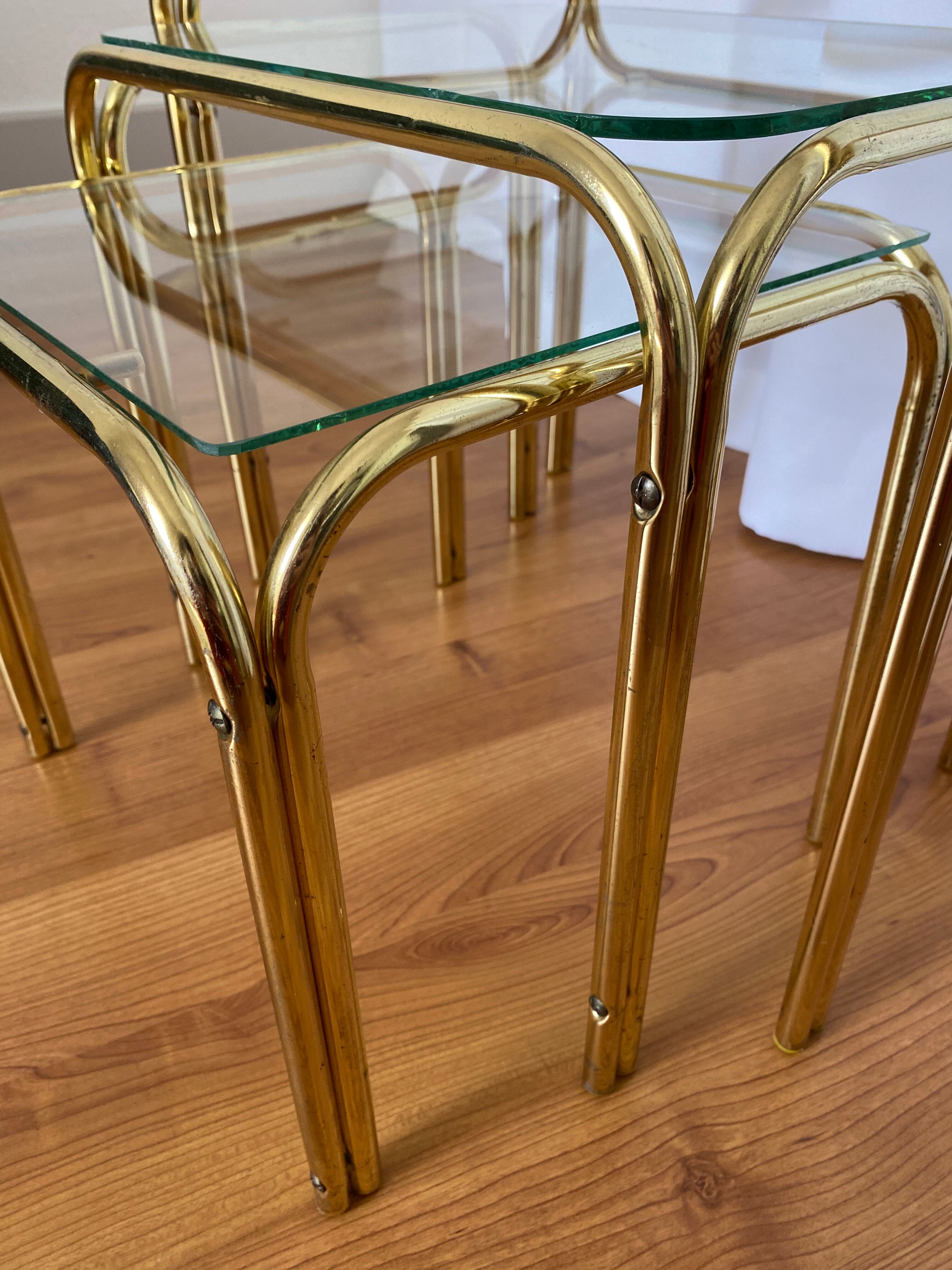 Golden metal tables