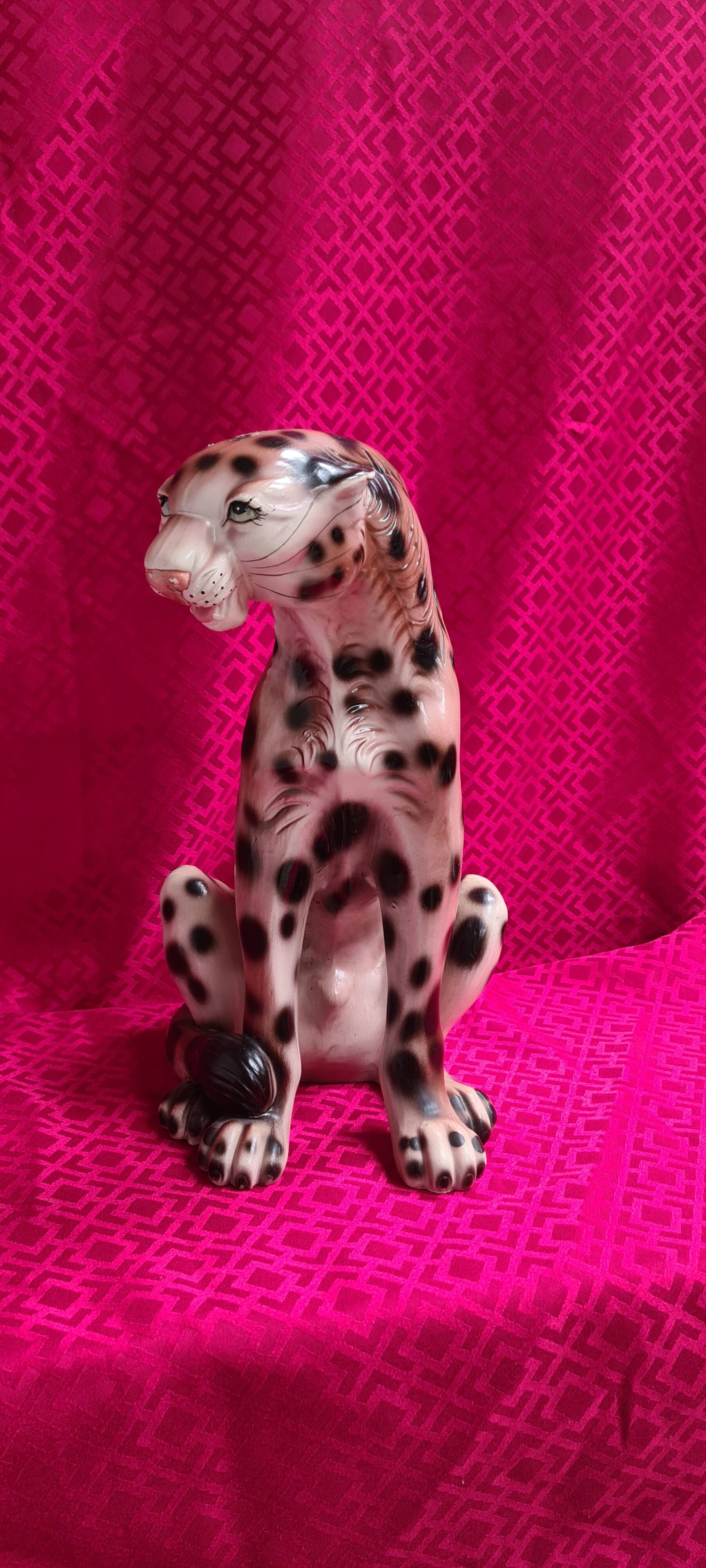 ceramic panther 1975 glazed very good condition 35x25